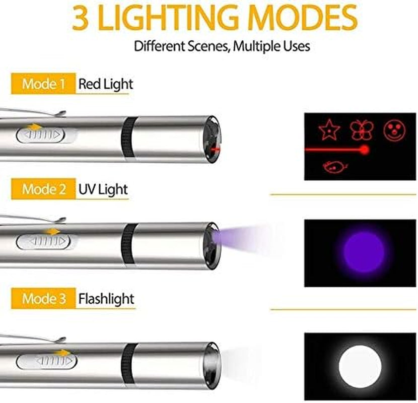 Giochi per Gatti in Casa 3In1 Multi-Pattern Luce Di Comando Interactive Esercizio Animale Domestico per Chaser